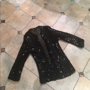 Sequin Open Knit Jacket